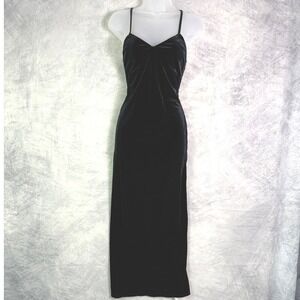Vtg y2k Black Velvet Dress sz S babydoll Goth witchy whimsigoth 90s grunge